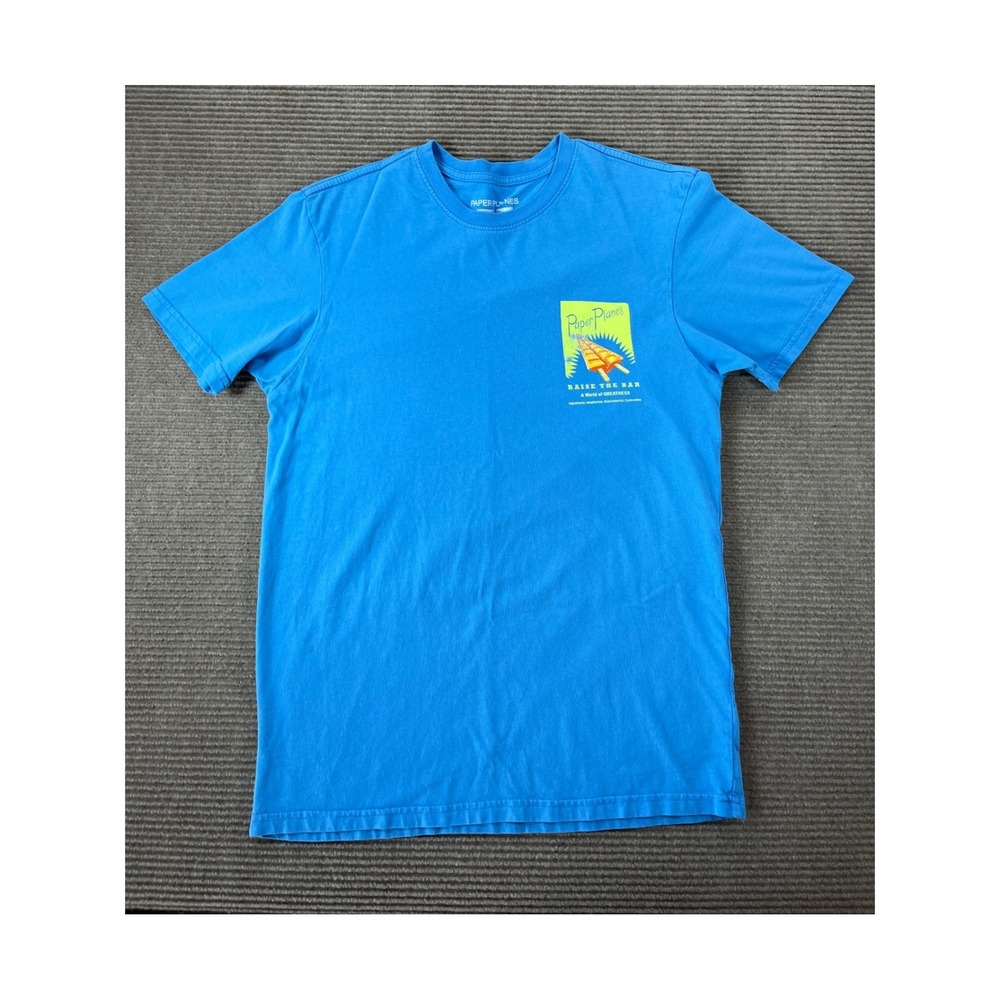 Paper Planes‎ Mens Plane Pops Graphic T-Shirt Blue Small Raise the Bar Dream